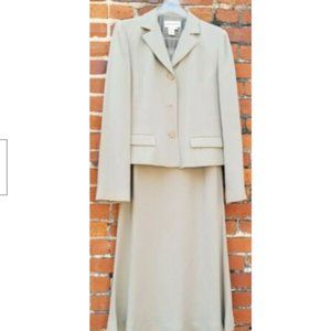 BLOOMINGDALES Grey 2 Piece Suit Jacket Size 6 Long Skirt Size 10 Set